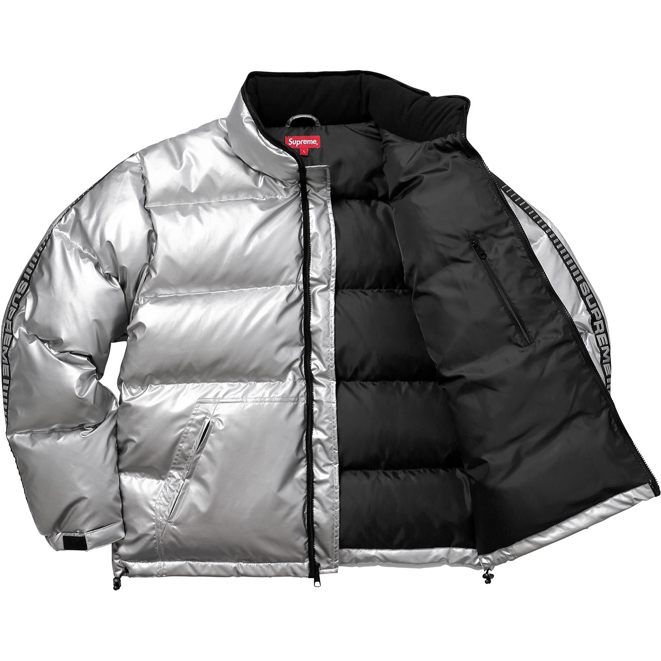 Reflective Sleeve Logo Puffy Jacket view 19